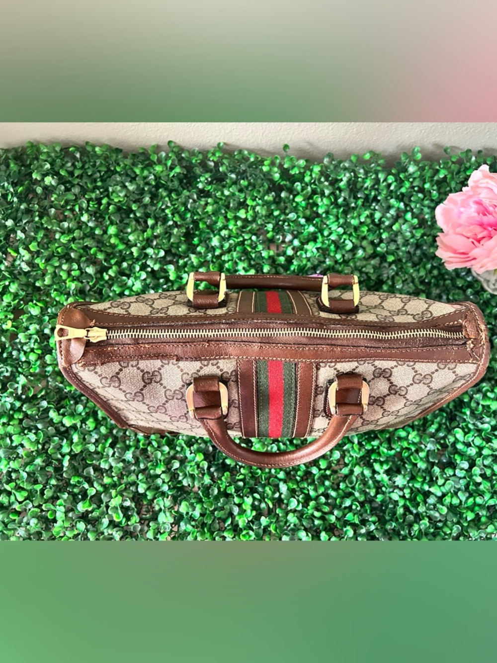 Vintage Gucci GG Supreme MonogramBeige and Brown- Main zipper has been replaced - Picture 11 of 11